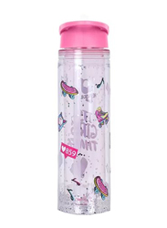 Eazy Kids Tritan Double Wall Glitter Water Bottle, 550ml, It's Girls Things Pink