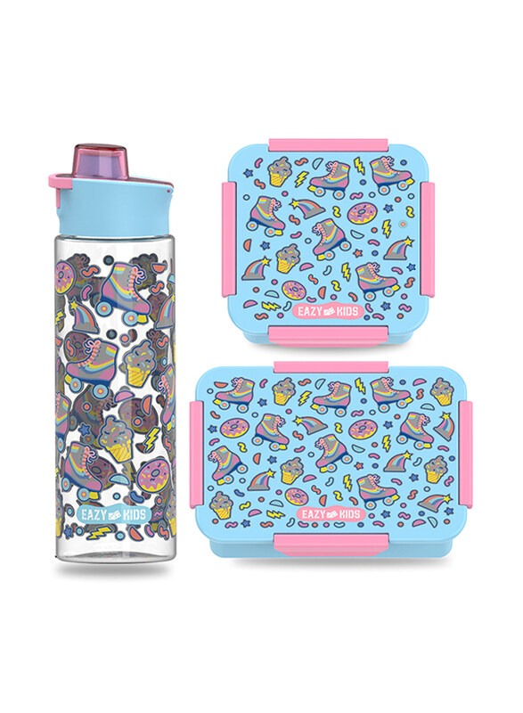 

Eazy Kids Gen Z Skater Lunch Box Set And Tritan Flip Lid Water Bottle, 750ml, Blue