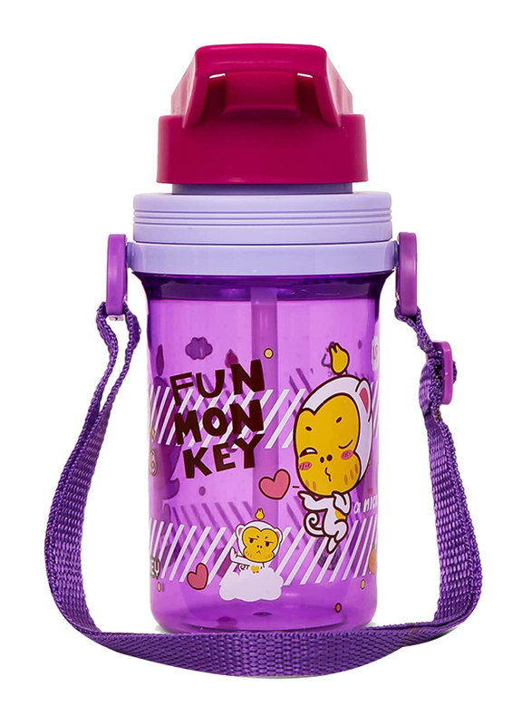 Eazy Kids Water Bottle With Straw, 500ml, Purple