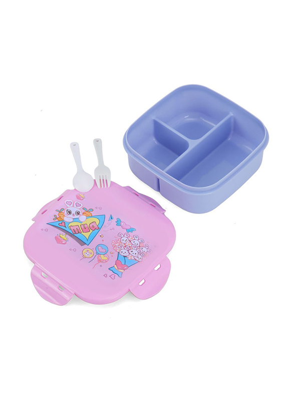 Nova Kids Square Bento Lunch Box, Love Pink