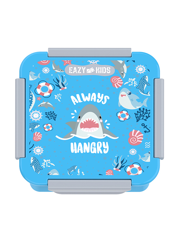 Eazy Kids Shark Lunch Box Set And Tritan Water Bottle With Snack Box, 450ml, Blue