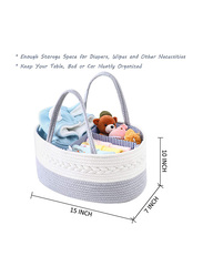 Little Story Cotton Rope Diaper Caddy, Grey