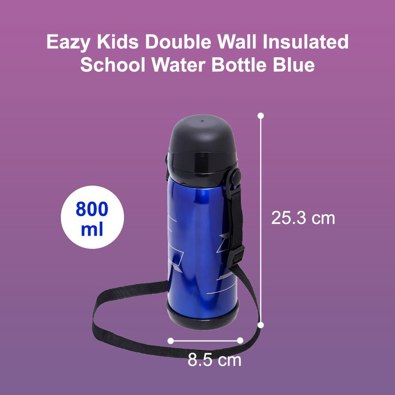 Eazy Kids Insulated School Water Bottle, 800ml, Blue