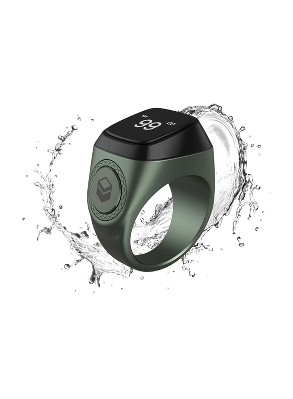 iQibla Smart Tasbih Zikr Aluminium Ring, 18mm, Green