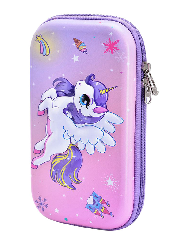 Eazy Kids Unicorn XL Pencil Case, 5+ Years, Pink