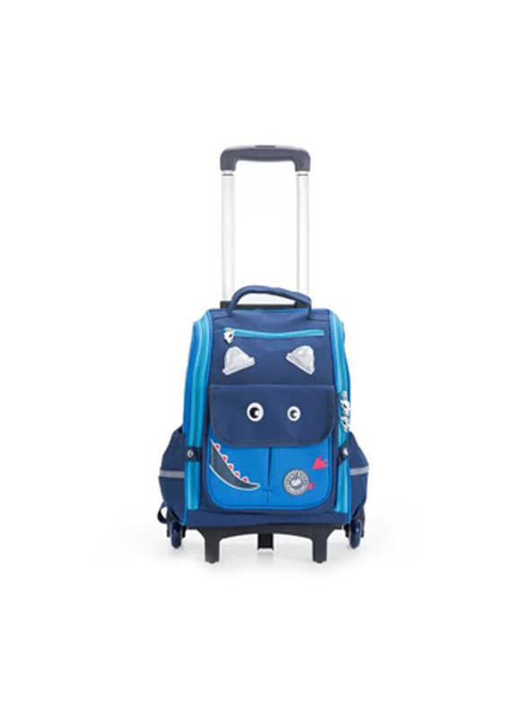 Eazy Kids Dinosaur School Bag with Trolley, Blue