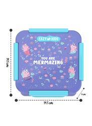 Eazy Kids Mermaid Lunch Box Set, 2 Pieces, 850ml & 650ml, 3+ Years, Purple