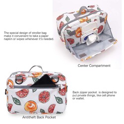 Little Story Baby Changing Clutch Kit Diaper Bag, Fruity White