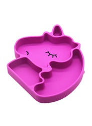 Eazy Kids Silicone Suction Plate, Unicorn, Pink