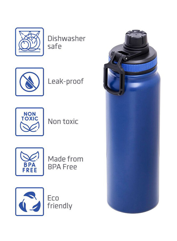 Eazy Kids Insulated Tracking Water Bottle, 800ml, Blue