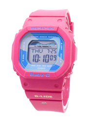 Casio Baby-G Digital Watch for Women with Resin Band, Water Resistant, BLX-560VH-4 G-LIDE, Pink-Grey