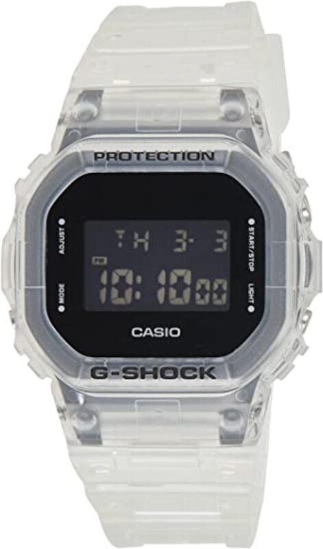 Casio G-Shock Special Colour Model Digital Men's Watch With Resin Band, Clear - DW-5600SKE-7DR