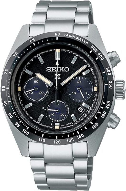 Seiko Prospex Speedtimer Solar Chronograph Sports Black Dial Watch SSC819P1, black, Chronograph