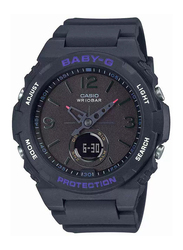 Casio Baby-G Analog/Digital Watch for Women with Resin Band, Water Resistant, BGA-260-1ADR, Black-Black