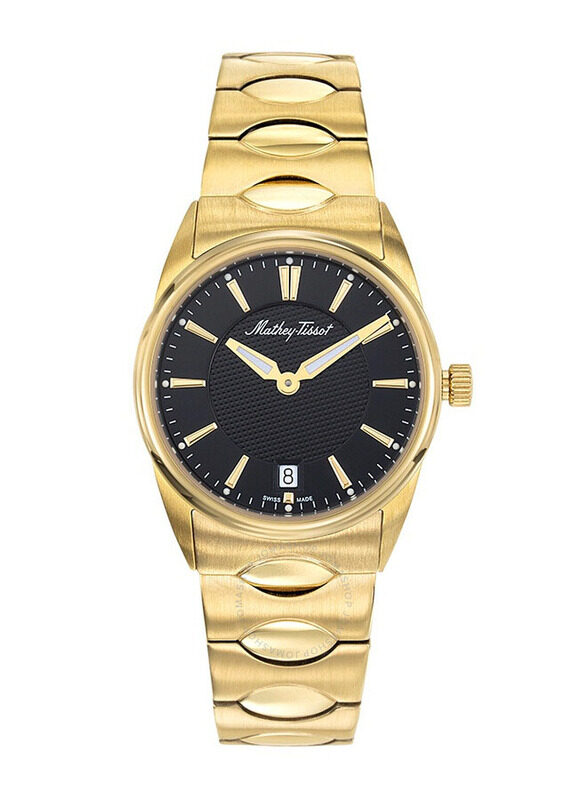 

Mathey-Tissot Anaconda Analog Watch for Men with Stainless Steel Band, Water Resistant, H791PN, Gold-Black