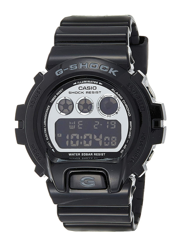 Casio G-Shock Digital Sport Wrist Watch for Men with Resin Band, Water Resistant and Chronograph, DW-6900NB-1DR, Black-Grey