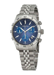 Mathey-Tissot Analog Watch for Men Stainless Steel Band, Water Resistant and Chronograph, H1822CHABU, Silver-Blue