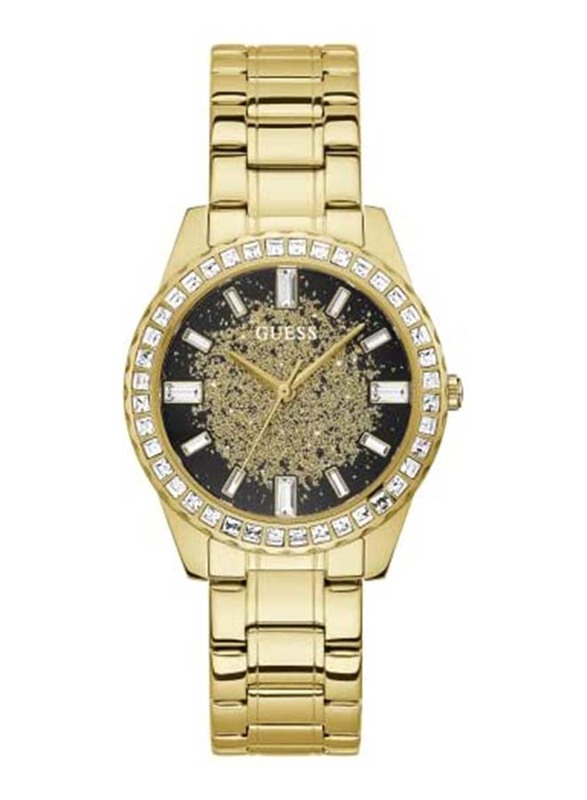 Guess Analog Watch for Women with Stainless Steel Band, Water Resistant, GW0405L2, Gold-Black