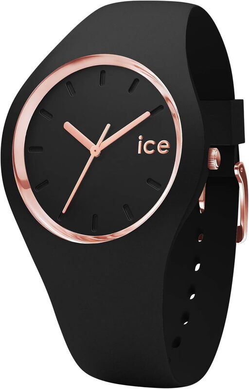 Ice-Watch - ICE glam Black Rose-Gold - Women's wristwatch with silicon strap Small
