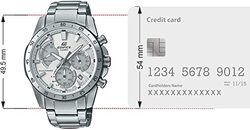 Casio Edifice Solar Chronograph Men'sAnalog White Dial Stainless Steel Band EQS-930MD-8AVUDF, grey, bracelet