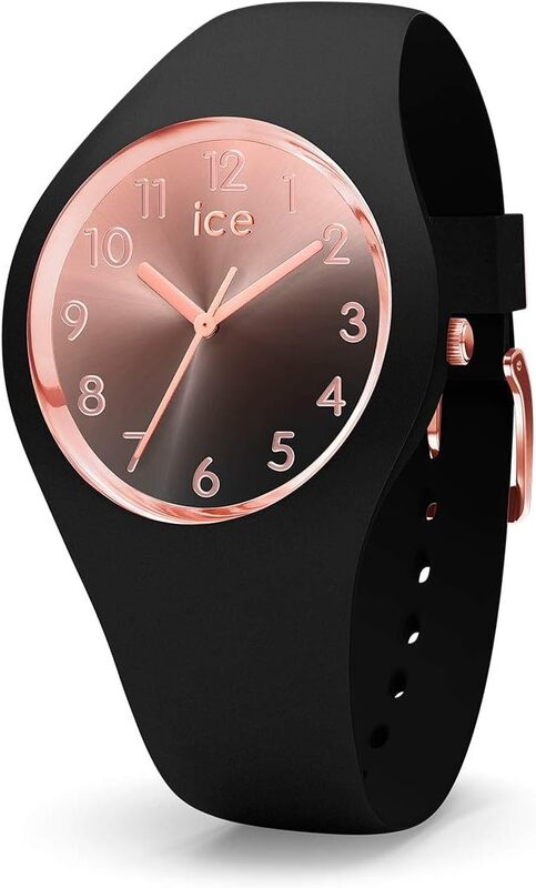 Ice-Watch - ICE sunset Black - Women's Wristwatch with Silicon Strap, Black, Small (34 mm), Small (34 mm)