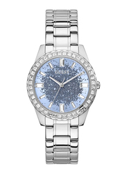 Guess Analog Watch for Women with Stainless Steel Band, Water Resistant, GW0405L1, Silver-Blue