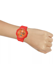 Casio Baby-G Analog-Digital Watch for Women with Resin Band, Water Resistant, BGA-255-4ADR, Red/Orange