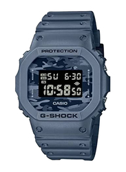 Casio G-Shock Digital Watch for Men with Plastic Band, Water Resistant and Chronograph, DW-5600CA-2DR, Blue-Black