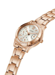 Guess Analog Watch for Women with Stainless Steel Band, Water Resistant & Chronograph, GW0413L3, Gold-White