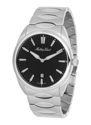 Mathey-Tissot Anaconda Analog Watch for Men with Stainless Steel Band, Water Resistant, H791AN, Silver-Black