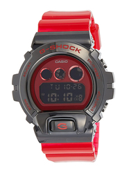 Casio G-Shock Digital Watch for Men with Plastic Band, Water Resistant and Chronograph, GM-6900CX-4DR, Red