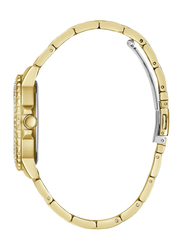 Guess Analog Watch for Women with Stainless Steel Band, Water Resistant & Chronograph, GW0410L2, Gold