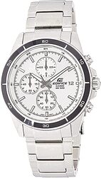 Casio Edifice Men's White Dial Stainless Steel Chronograph Watch EFR 526D 7AVUDF EX095 SILVER