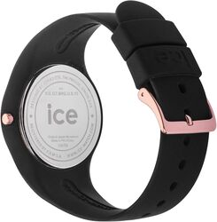 Ice-Watch - ICE Glitter Black Rose-Gold - Women's Wristwatch with Silicon Strap, Pink/Black, Small, Small (34 mm)