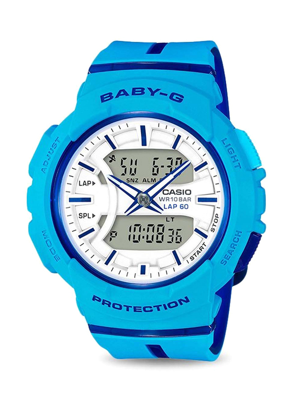 Casio Baby-G Analog/Digital Watch for Women with Resin Band, Water Resistant, BGA-240L-2A2DR, Blue-White