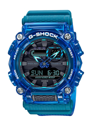 Casio G-Shock Analog + Digital Watch for Men with Resin Band, Water Resistant and Chronograph, GA-900SKL-2ADR, Blue-Black