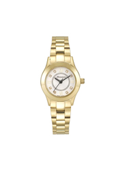 Romanson Stainless Steel Watch for Women with Round Band,, RM8A16GLGGASR1, White-Gold