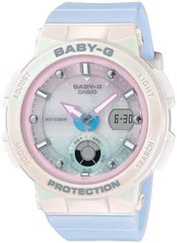Casio Womens Quartz Watch, Analog-Digital Display and Resin Strap BGA-250-7A3DR