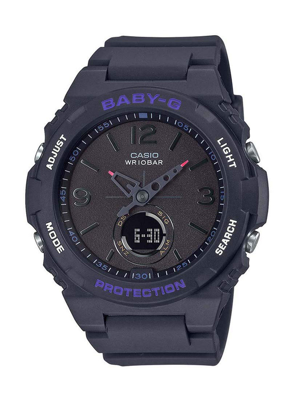 

Casio Wriobar Analog-Digital Watch for Women with Resin Band, Water Resistant, BGA-260-1ADR, Black