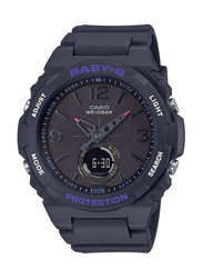 Casio Wriobar Analog-Digital Watch for Women with Resin Band, Water Resistant, BGA-260-1ADR, Black