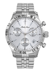 Mathey-Tissot Analog Watch for Men Stainless Steel Band, Water Resistant and Chronograph, H1822CHAS, Silver