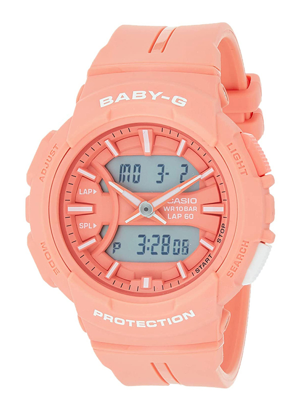 Casio Baby-G Analog/Digital Watch for Women with Resin Band, Water Resistant, BGA-240BC-4ADR, Red-Red