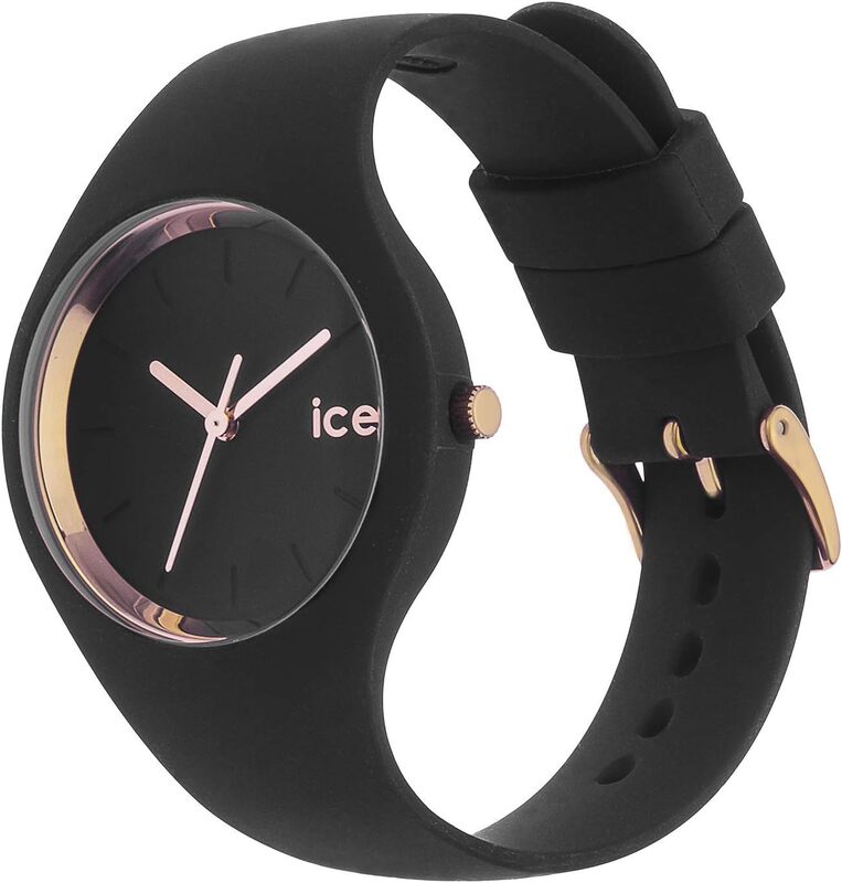 Ice-Watch - ICE Glam Black Rose-Gold - Women's Wristwatch with Silicon Strap - 000979 (Small)