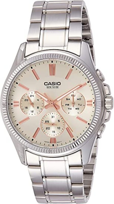 Casio Mens Quartz Watch, Analog Display and Stainless Steel Strap MTP-1375D-7A2VDF