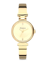 Romanson Analog Watch for Women with Stainless Steel Band, Water Resistant, RM6A05LLGGA8R1, Gold