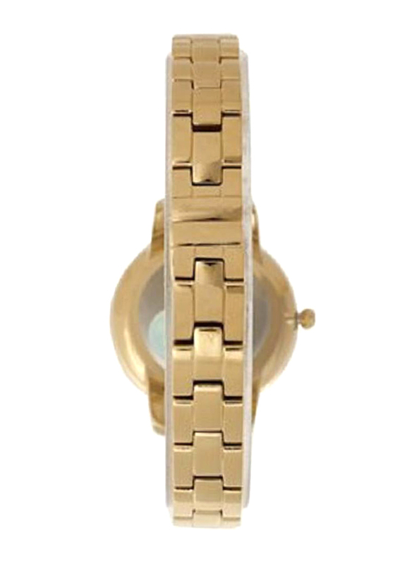 Romanson Analog Watch for Women with Stainless Steel Band, Water Resistant RM7A30QLGGA1R1, Gold-White
