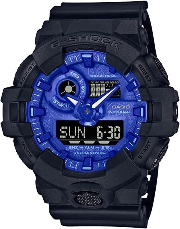 

Casio Men's Watch G-Shock Digital Analog Paisley Blue Dial Resin Band GA-700BP-1ADR