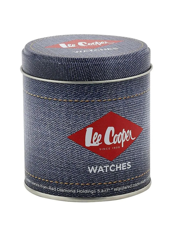 Lee Cooper Analog Watch for Men with Leather Band, Water Resistant & Chronograph, LC06673.431, Black-White