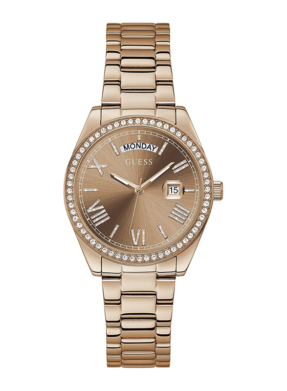 Guess Analog Watch for Women with Stainless Steel Band, Water Resistant, GW0307L3, Rose Gold