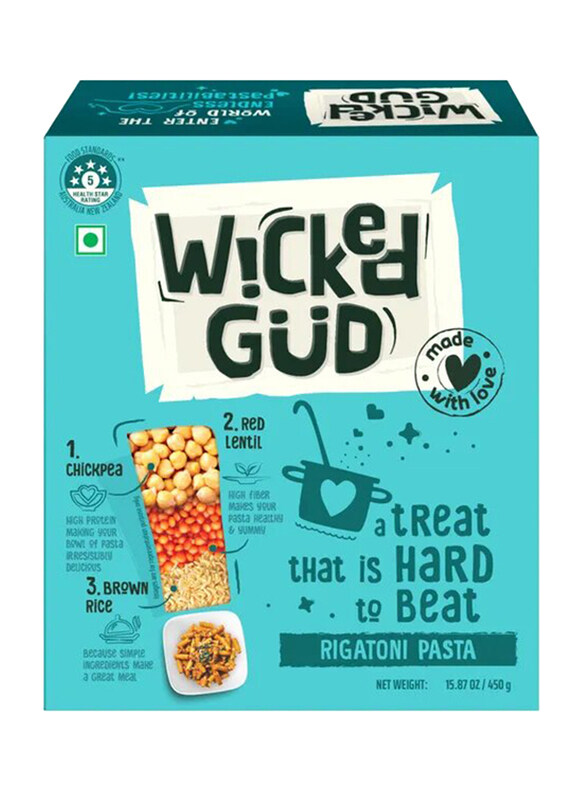 Wicked Gud Rigatoni Pasta, 450g